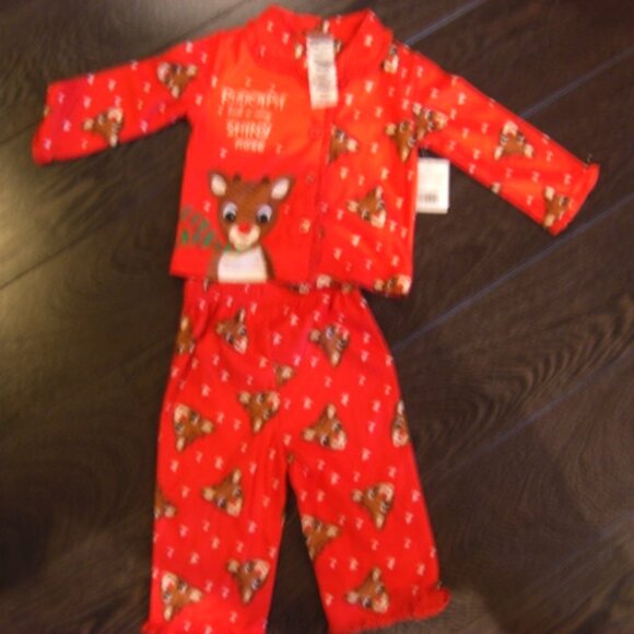 New Rudolph the Red Nosed Reindeer Christmas Pajamas pj's 18M - Picture 1 of 1